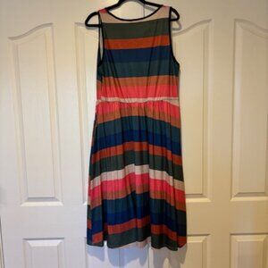 BloomChic Stretchy Multi-Color Stripes Pockets Midi Dress 14-16/1X